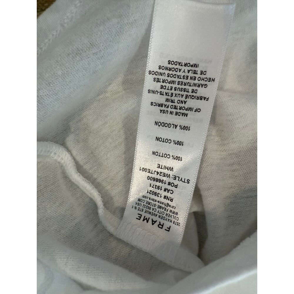 FRAME Denim Vintage Baby Ringer Tee White L - Picture 9 of 9